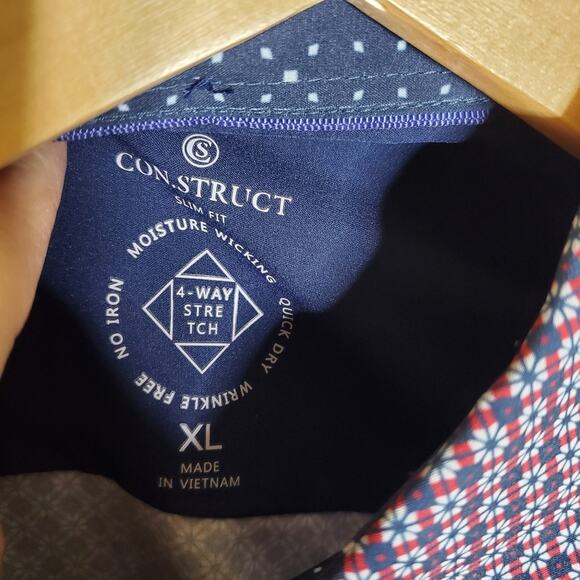 Con.struct slim Fit Colorful pattern moisture wisking 4-way Stretch casual shirt - Picture 3 of 7